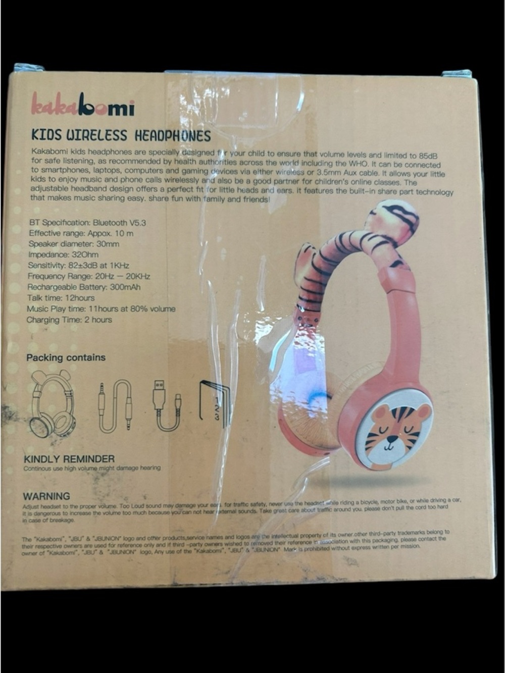 Kids Bluetooth Headphones, Wireless Headphone for Kids TIGER - Picture 2 of 8